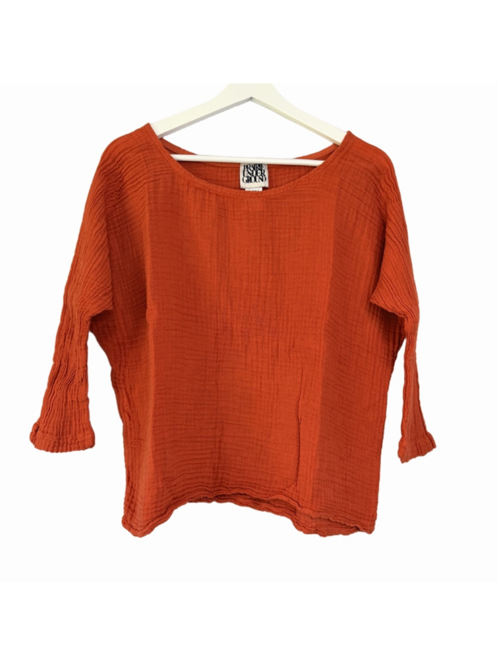Prairie Underground Third Wave Top Orange Gauze 100% Cotton Women's Size Medium